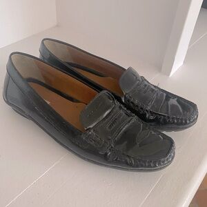 GEOX Respira Italian Patten Leather Loafers Size 8 black